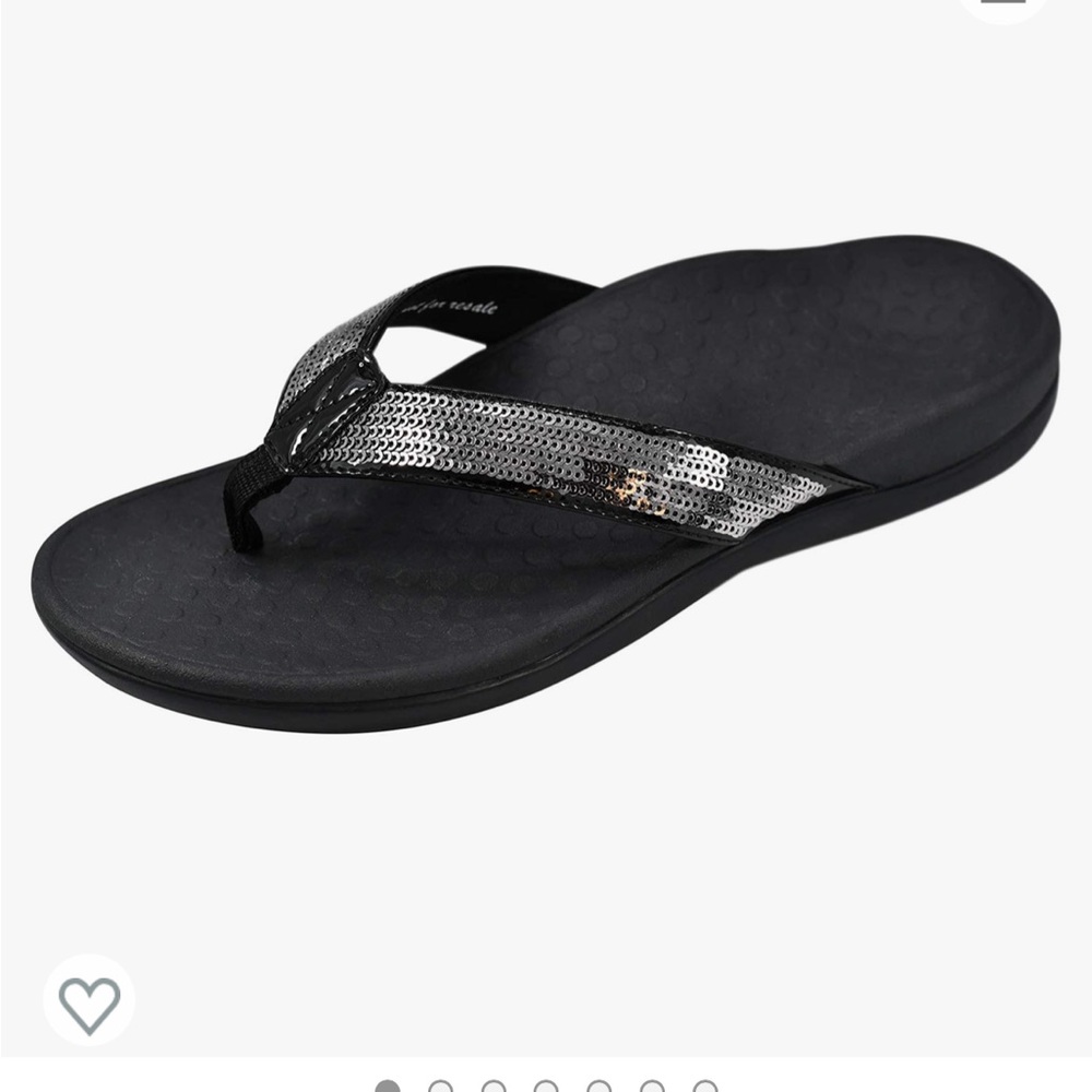 Vionic Sequined Orthopedic Arch and Toe Support Sandals